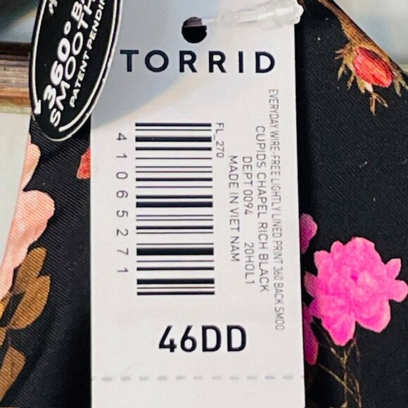 Torrid Dream Everyday Wire Free Lightly Lined Cupid Floral Bra 46DD NWT NEW - Picture 6 of 8